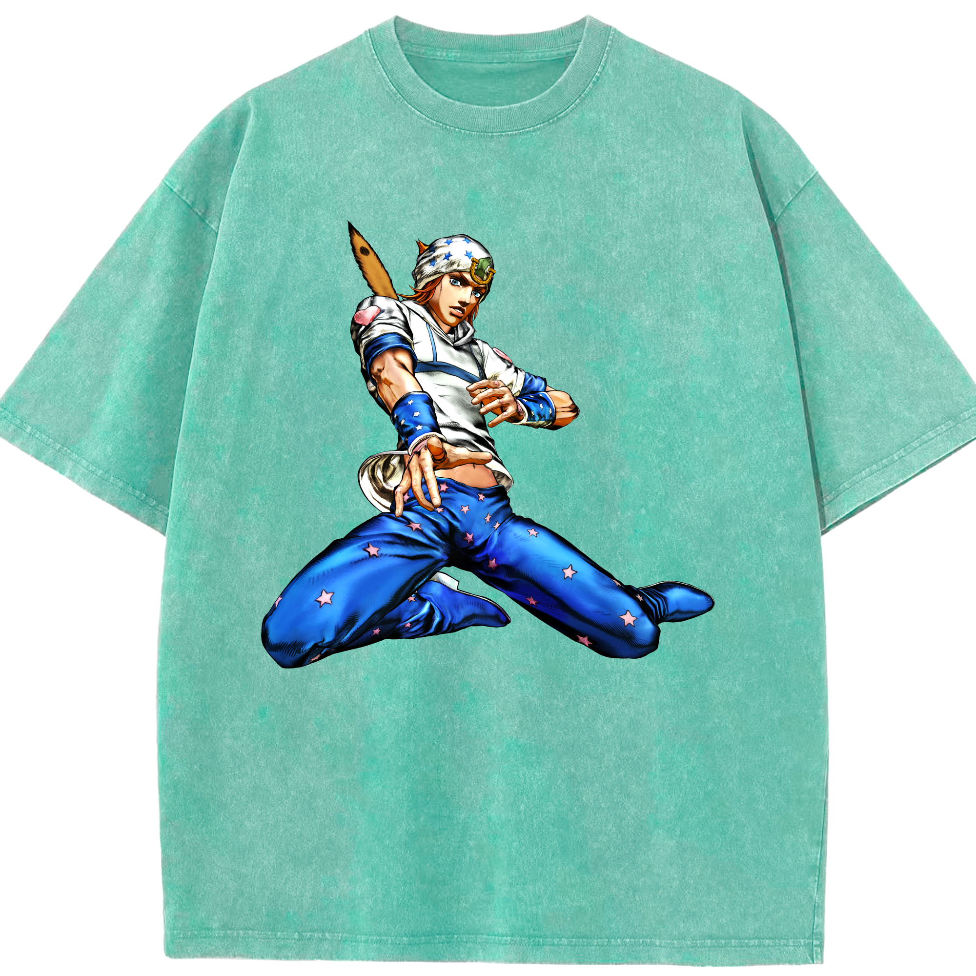 （画像用） ジョジョの奇妙な冒険 ジョナサン?ジョースター JoJo's Bizarre Adventure Jonathan Joestar 綿100% ヴィンテージ風 半袖Tシャツ（フロントプリント）